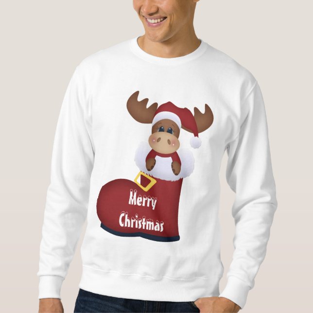 Camisa de desenho animada do Natal Moose Holiday (Frente)