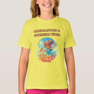 camisa de desenho animado do dia de praia