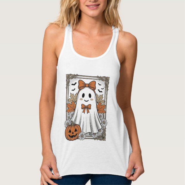 Camisa de Desenho de Fantasma de Halloween Fofo Vi (Frente)