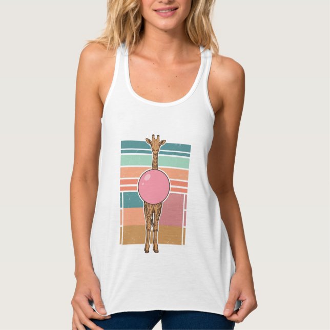 Camisa de desenho de gravura de chiclete de girafa (Frente)