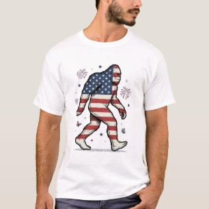 Camisa de Desenho de Gravura Vintage Patriótica Bi