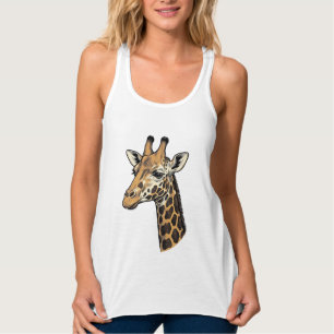 Camisa de desenho de retrato de girafa com gravaçã