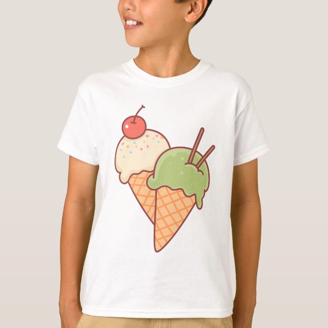 Camisa de desenho de sobremesa para menino (Frente)