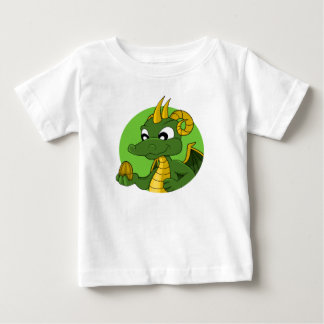 Camisa de desenho do bebê do dragão verde