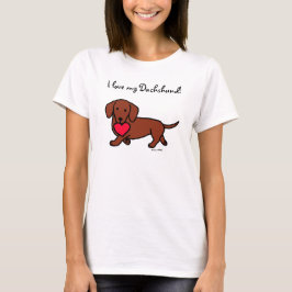 Camisa de desenho do Namorados de coração Dachshun