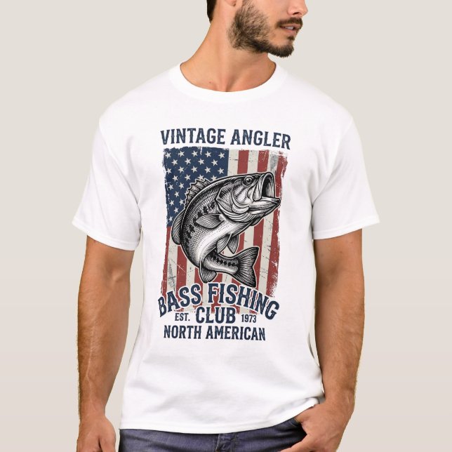 Camisa de Design de Bandeira Americana de Pesca de (Frente)