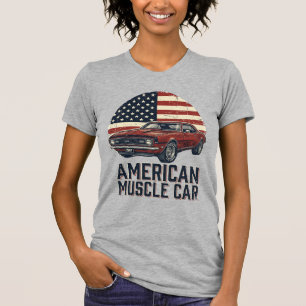 Camisa de Design de Bandeira Vintage de Carro Musc