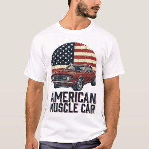 Camisa de Design de Bandeira Vintage de Carro Musc