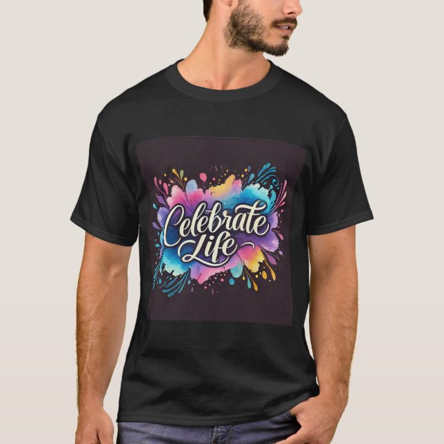 Camisa de Design de Celebração de Celebração de Aq (Frente)