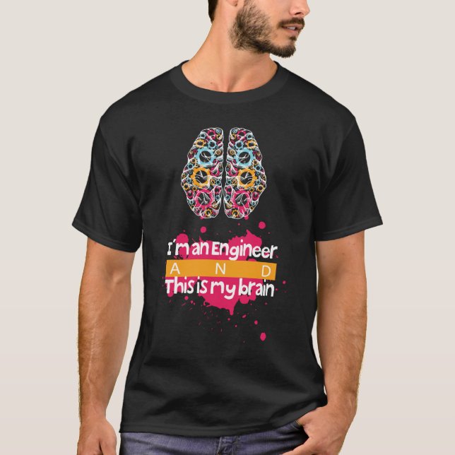  Camisa de design de cérebro de engenheiro legal (Frente)