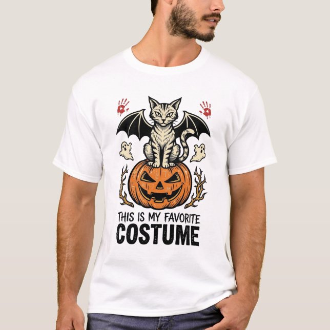 Camisa de Design de Fantasia de Gato de Abóbora de (Frente)