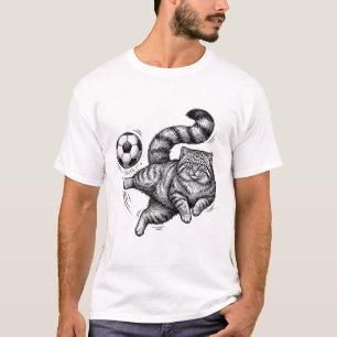 Camisa de Design de Gato de Chute de Futebol com G