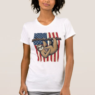 Camisa de Design de Gravura Vintage de Preguiça Pa