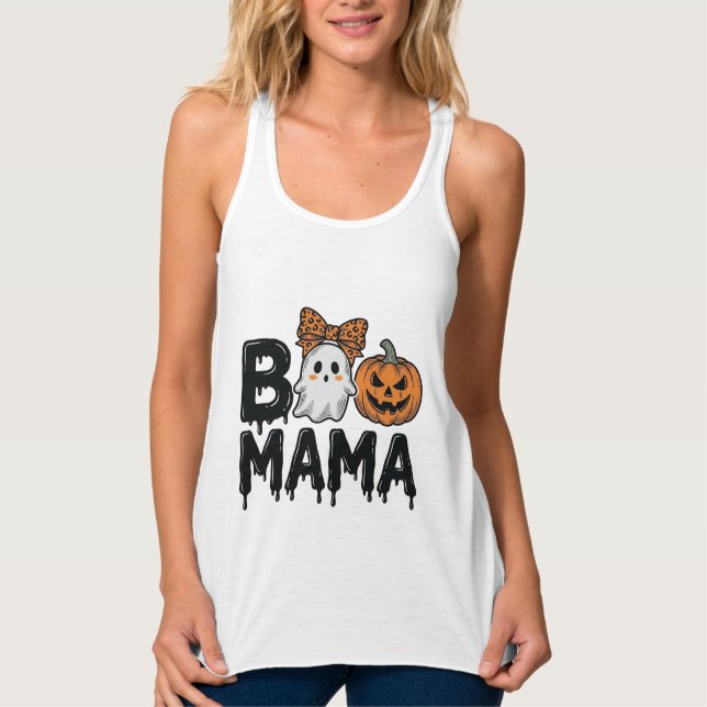 Camisa de Design de Halloween da Mãe Fantasma Abób (Frente)