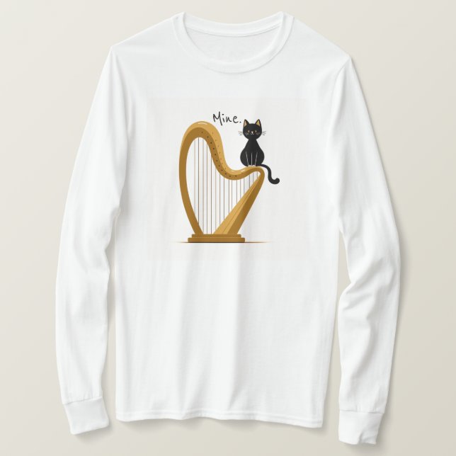 Camisa de Design de Harp e Gato (Frente do Design)