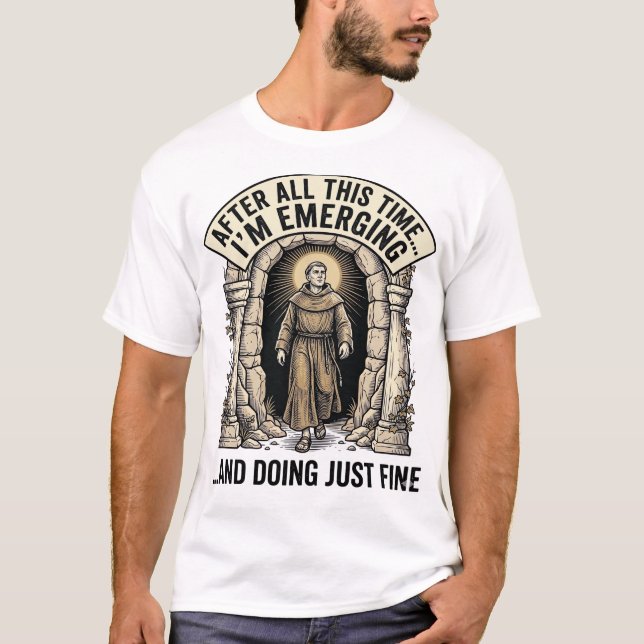 Camisa de design gráfico de humor de caverna vinta (Frente)