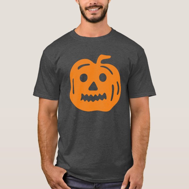 Camisa de Dia das Bruxas Laranja Jack-O-Lanterna (Frente)