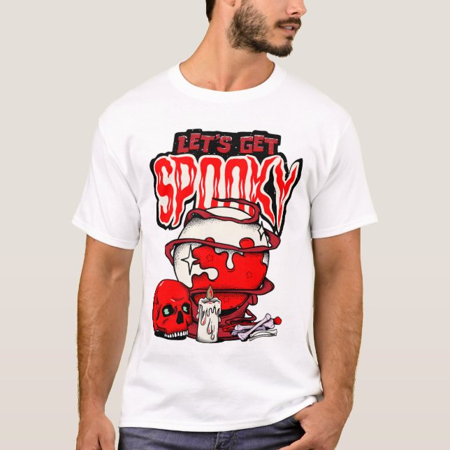 Camisa de Dia das Bruxas Spooky - Design personali (Frente)