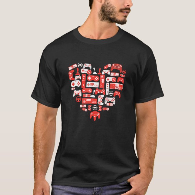 Camisa de Dia de os namorados de videogame para ga (Frente)