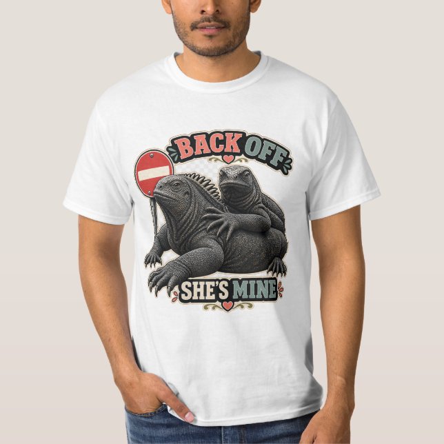 Camisa de Dia dos Pais Iguana Afaste-se Dela É Min (Frente)