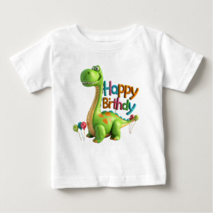 Camisa de Dinossauro de Aniversário – Dino Verde c