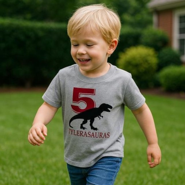 Camisa de Dinossauro Personalizada de Aniversário, (Criador carregado)
