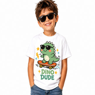 Camisa de Dinossauro Skater Retro Fofo / Dino Dude