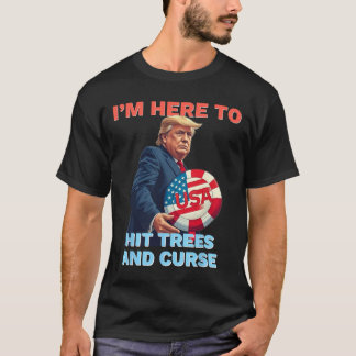 Camisa de Disc Golf Engraçada Acerte Árvores e Xin