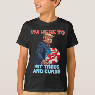 Camisa de Disc Golf Engraçada Bate Árvores e Xinga