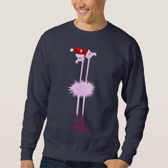 Camisa de dois flamingos do Natal (Frente)