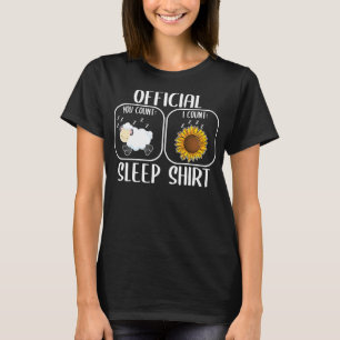 Camisa de dormir de girassol contando ovelhas