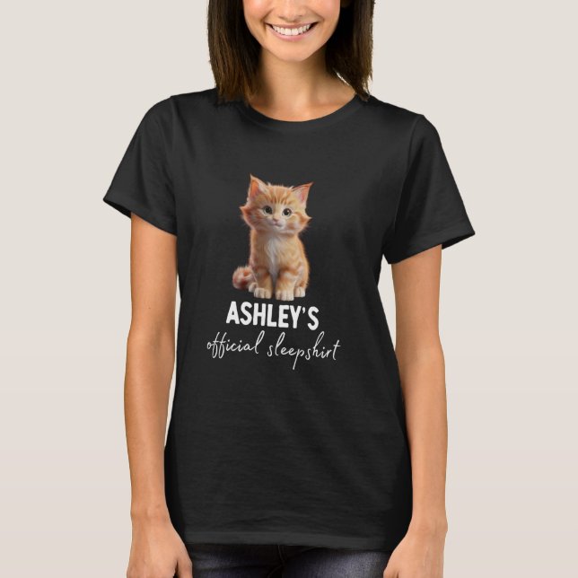 Camisa de dormir de pijama do gato oficial da ASHL (Frente)