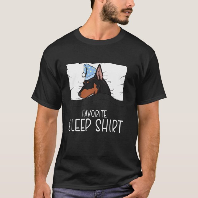 Camisa de dormir favorita Doberman, Doberman cochi (Frente)