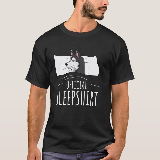 Camisa de dormir oficial do cachorro husky engraça (Frente)