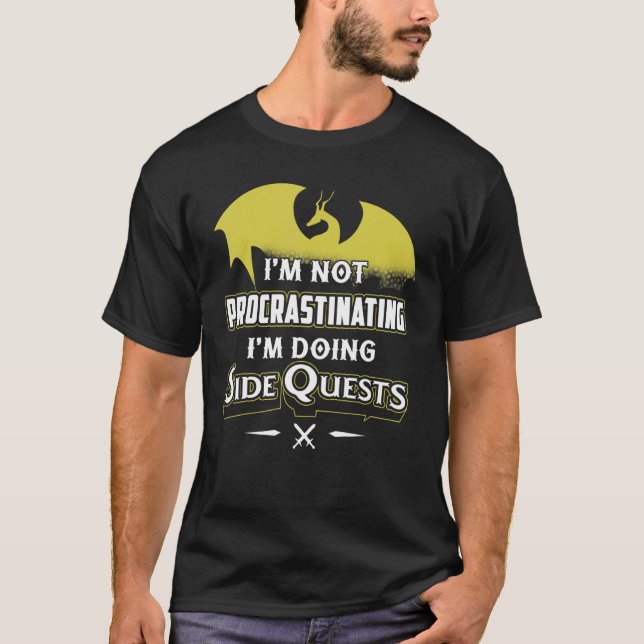Camisa de Dragão Não estou procrastinando Estou Fa (Frente)