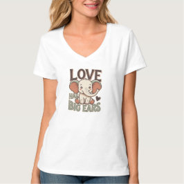 Camisa de Elefante Fofo Amor Tem Orelhas Grandes