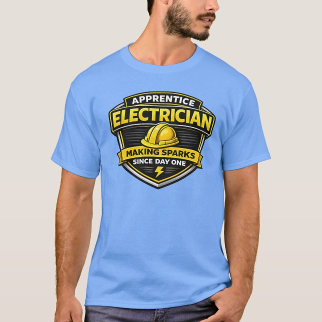 Camisa de Eletricista Aprendiz Fazendo Faíscas (Frente)