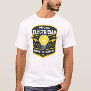 Camisa de Eletricista Orgulhoso Mantendo as Luzes 
