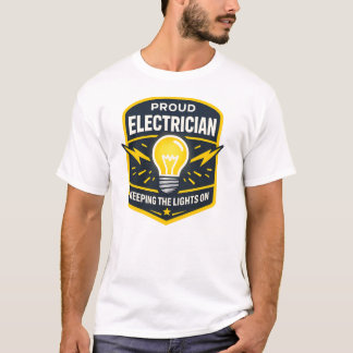 Camisa de Eletricista Orgulhoso Mantendo as Luzes