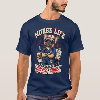 Camisa de Enfermeira com Cachorro e Café Caótico