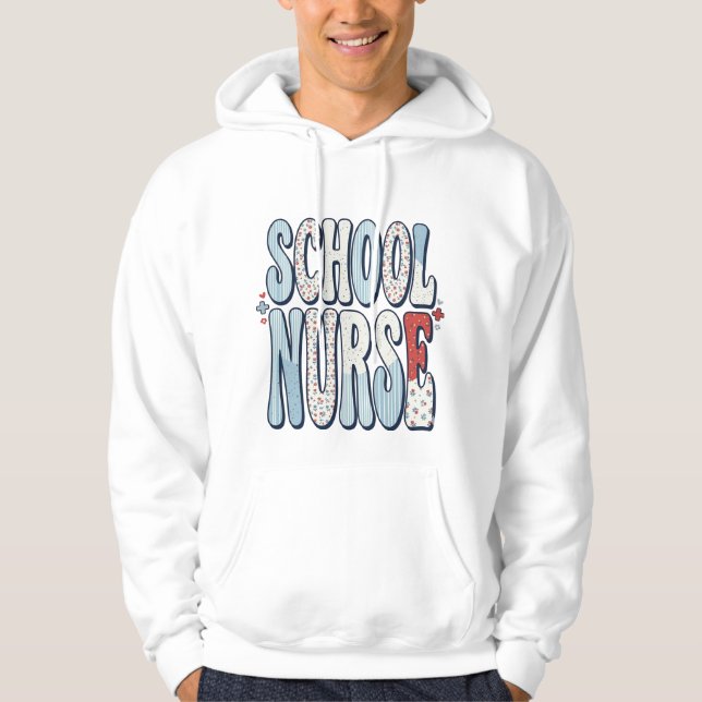 Camisa de Enfermeira Escolar com Tipografia Floral (Frente)