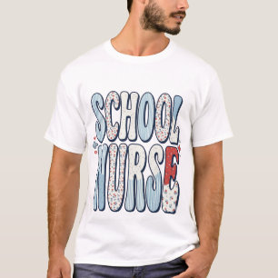 Camisa de Enfermeira Escolar com Tipografia Floral