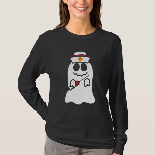 Camisa de Enfermeira Fantasma Fantasia de Hallowee (Frente)