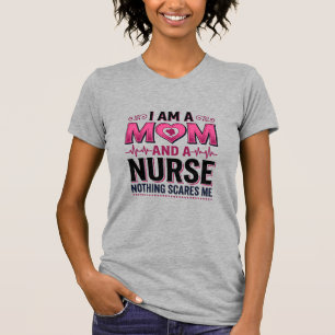 Camisa de Enfermeira Mãe Nada Me Assusta Estampa V