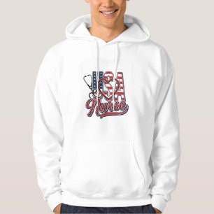 Camisa de Enfermeira Patriótica EUA Coração Esteto