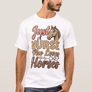 Camisa de Enfermeira que Ama Cavalos com Gravura V