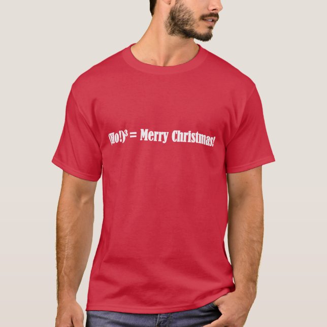 Camisa de Equação de Natal: (Ho!)3=Feliz Natal! (Frente)