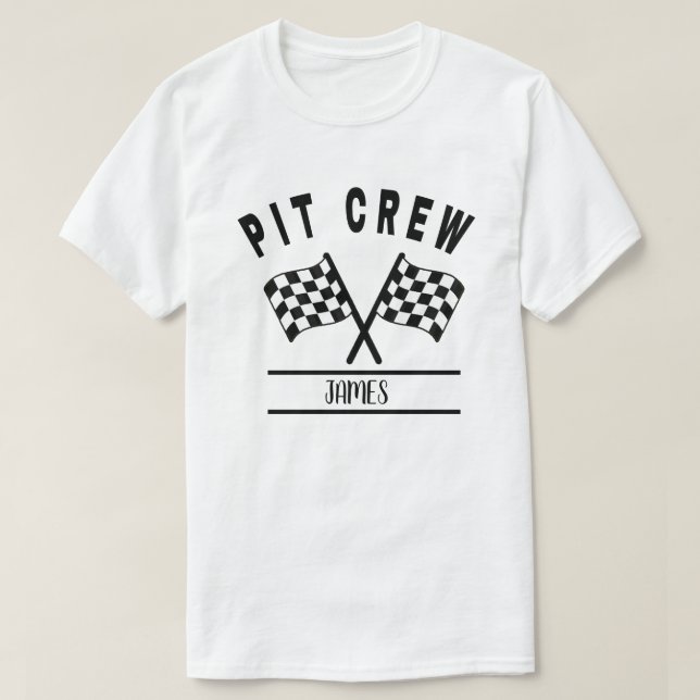 Camisa de Equipe de Pit, Camisa Combinando Família (Frente do Design)