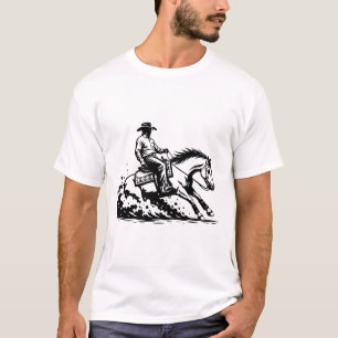 Camisa de Equitação Ocidental Cavalo de Cowboy 