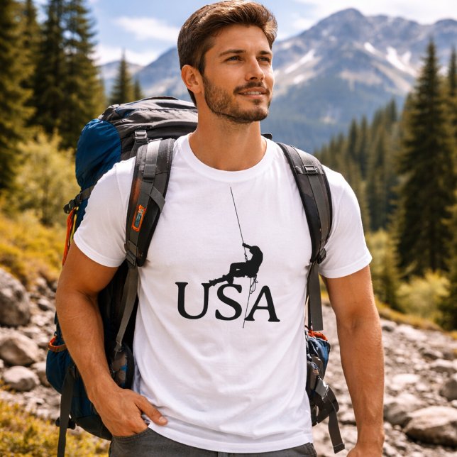 Camisa de Escalada Minimalista Silhueta EUA (Criador carregado)